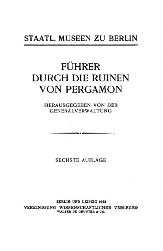 Führer durch die Ruinen von Pergamon
