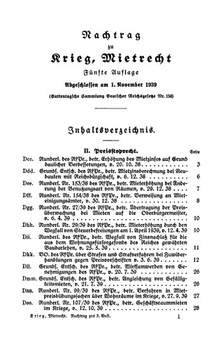 Nachtrag zu Krieg, Mietrecht