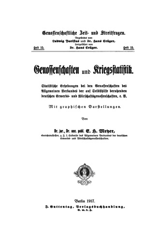 Genossenschaften und Kriegsstatistik