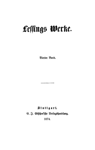 Lessing’s Werke: Band 4