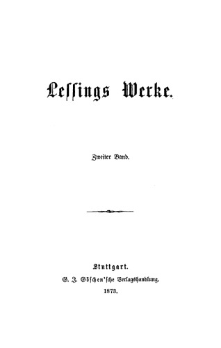 Lessing’s Werke: Band 2