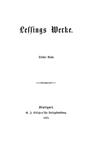 Lessings Werke: Band 3