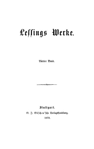 Lessings Werke: Band 4