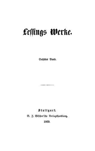 Lessings Werke: Band 6