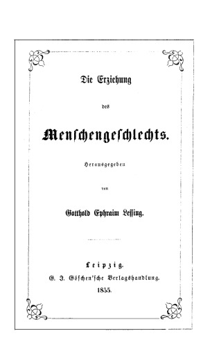 Die Erziehung des Menschengeschlechts