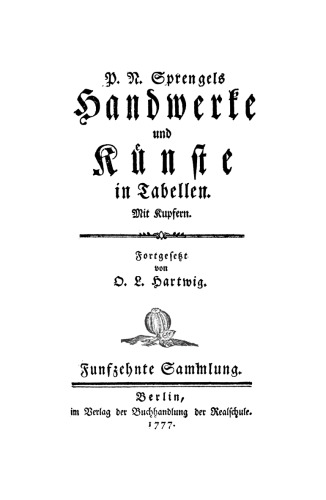 Handwerke und Künste in Tabellen: Sammlung 15