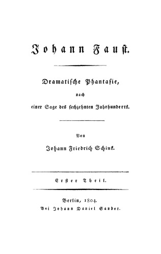 Johann Faust: Teil 1