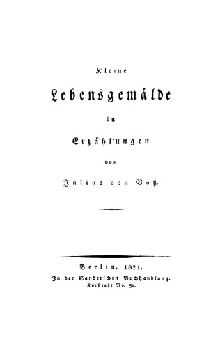 Kleine Lebensgemälde in Erzählungen