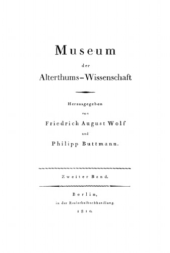 Museum der Alterthums-Wissenschaft: Band 2