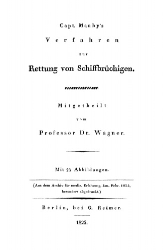 Capt. Manby’s zur Rettung von Schiffbrüchigen