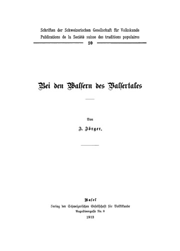 Bei den Walsern des Valsertales