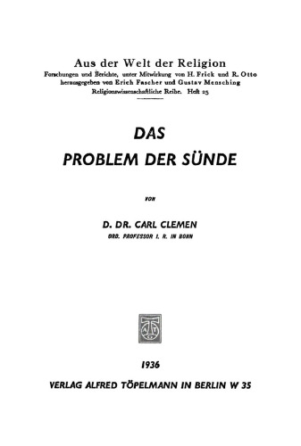 Das Problem der Sünde