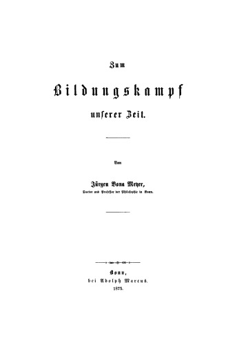 Zum Bildungskampf unserer Zeit