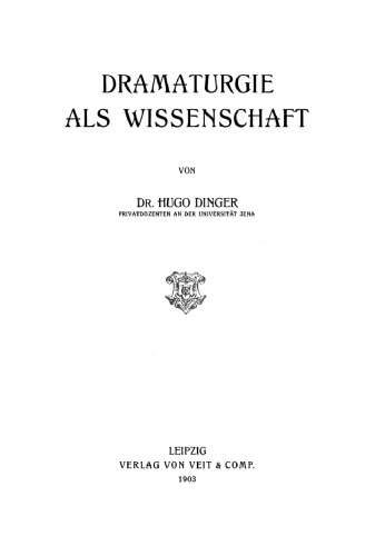 Dramaturgie als Wissenschaft