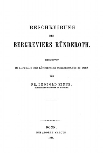 Beschreibung des Bergreviers Ründeroth