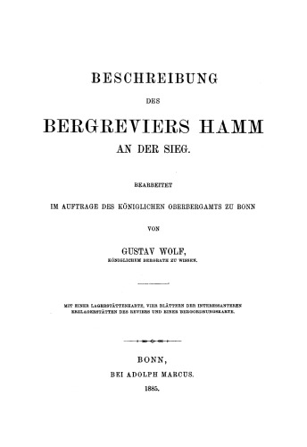 Beschreibung Bergreviers Hamm an der Sieg