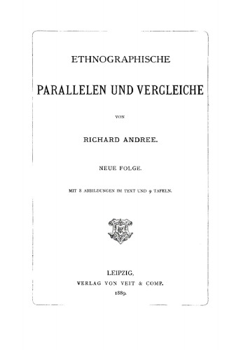 Ethnographische Parallelen und Vergleiche