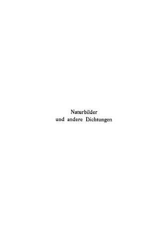 Naturbilder und andere Dichtungen