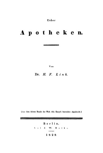 Ueber Apotheken