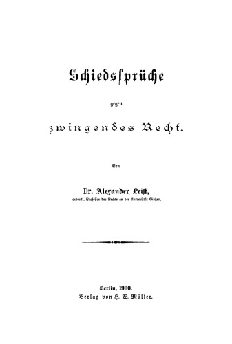 Schiedssprüche gegen zwingendes Recht