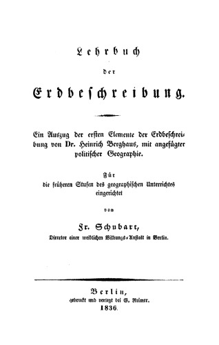 Lehrbuch der Erdbeschreibung