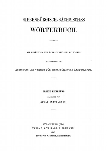 Siebenbürgisch-Sächsisches Wörterbuch: Lieferung 3 (aufklatschen - Bätsch)