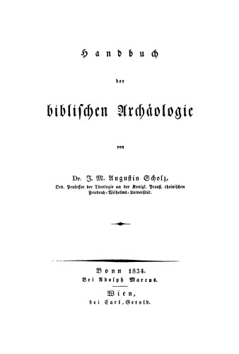 Handbuch der biblischen Archaeologie
