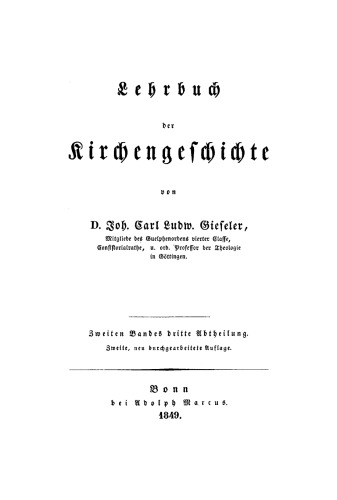 Lehrbuch der Kirchengeschichte: Band 2, Abteilung 3 [Dritte Periode]