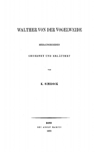 Walther von der Vogelweide