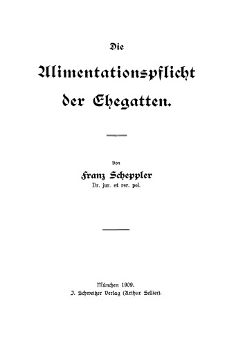 Die Alimentationspflicht der Ehegatten
