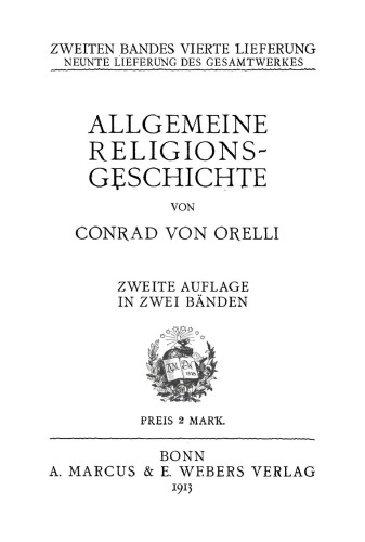 Allgemeine Religionsgeschichte: Band 2, Lieferung 4