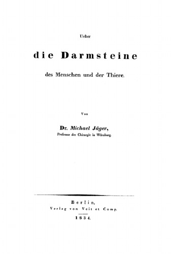 Ueber die Darmsteine des Menschen und der Thiere