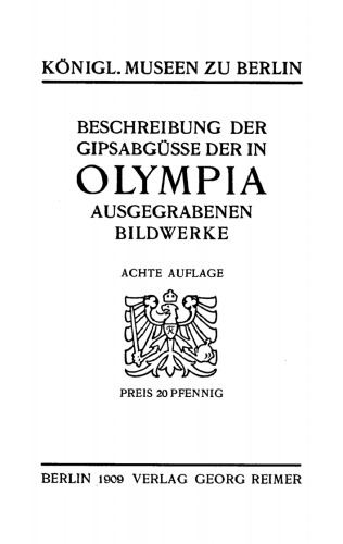 Beschreibung der Gipsabgüsse der in Olympia ausgegrabenen Bildwerke