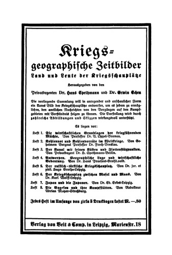 Die Vogesen und ihre Kampfstätten