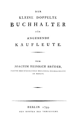 Der Kleine doppelte Buchhalter für angehende Kaufleute