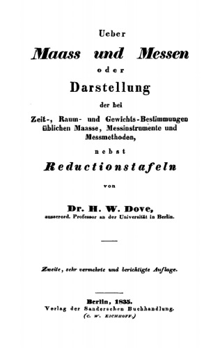 Ueber Maass und Messen