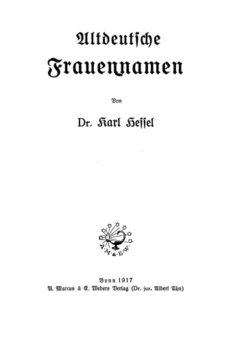 Altdeutsche Frauennamen