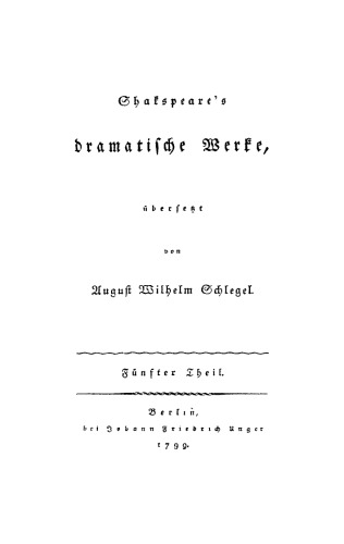 Shakspeare’s dramatische Werke: Teil 5