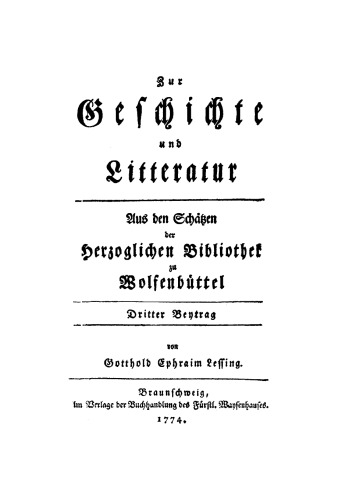 Zur Geschichte und Litteratur: Teil 3/4 Dritter Beytrag. Vierter Beytrag