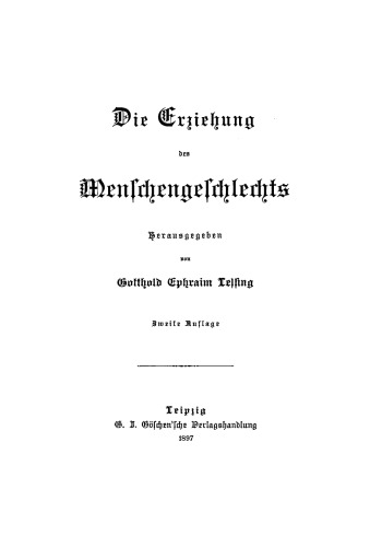 Die Erziehung des Menschengeschlechts
