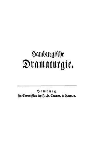 Hamburgische Dramaturgie: Band 1/2