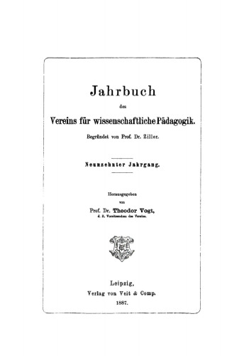 Jahrbuch des Vereins für Wissenschaftliche Pädagogik: Jahrgang 19