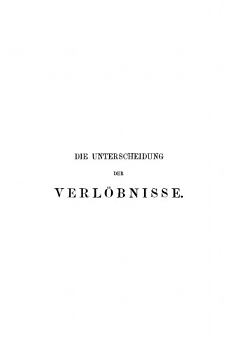 Die Unterscheidung der Verlöbnisse im kanonischen Recht