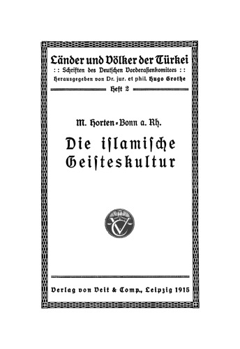 Die islamische Geisteskultur