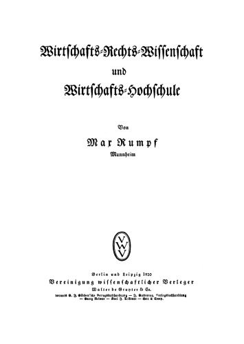Wirtschafts-Rechts-Wissenschaft und Wirtschafts-Hochschule