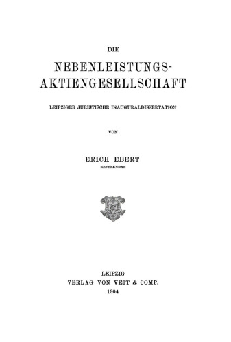 Die Nebenleistungsaktiengesellschaft