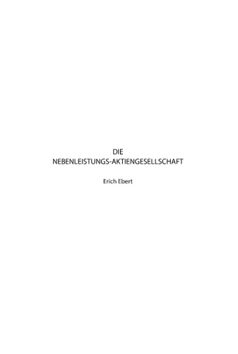 Die Nebenleistungs-Aktiengesellschaft