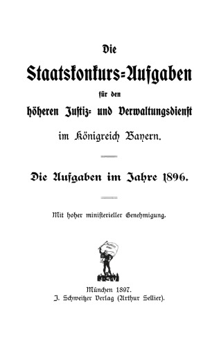 Die Staatskonkurs-Aufgaben im Jahre ...: 1896