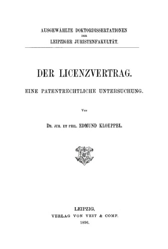 Der Licenzvertrag