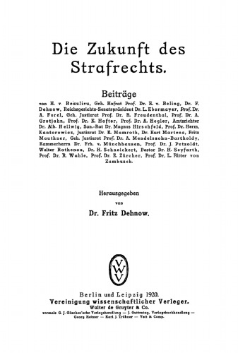 Die Zukunft des Strafrechts: Beiträge